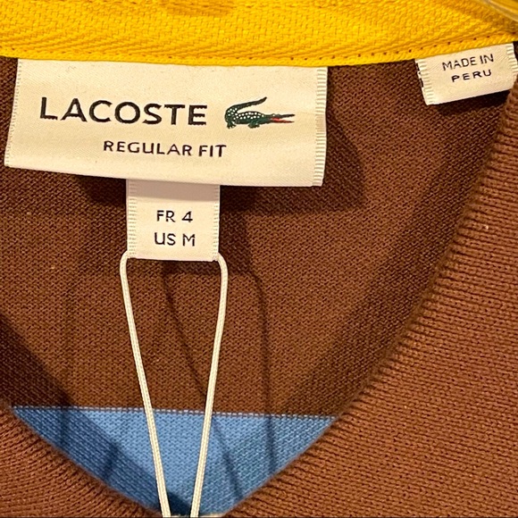 Lacoste Men’s Regular Fit Striped Cotton Piqué Polo Shirt - Picture 11 of 13